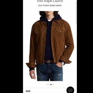 Polo Ralph Lauren Men’s Icon Trucker Suede Jacket Size Medium.